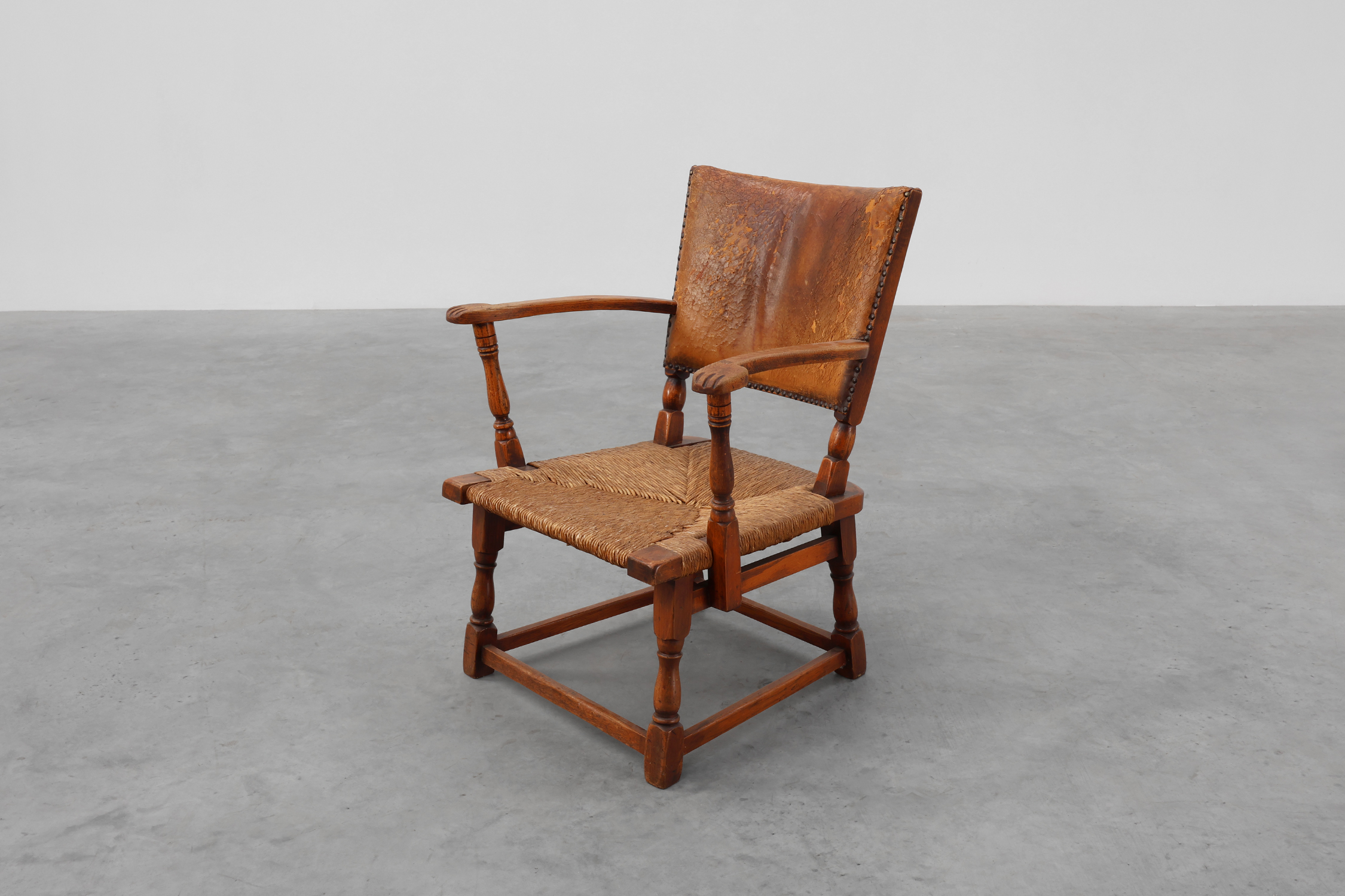 Leather and oak Armchair by Theo Ruth for Artifort, The Netherlands ca. 1940thumbnail